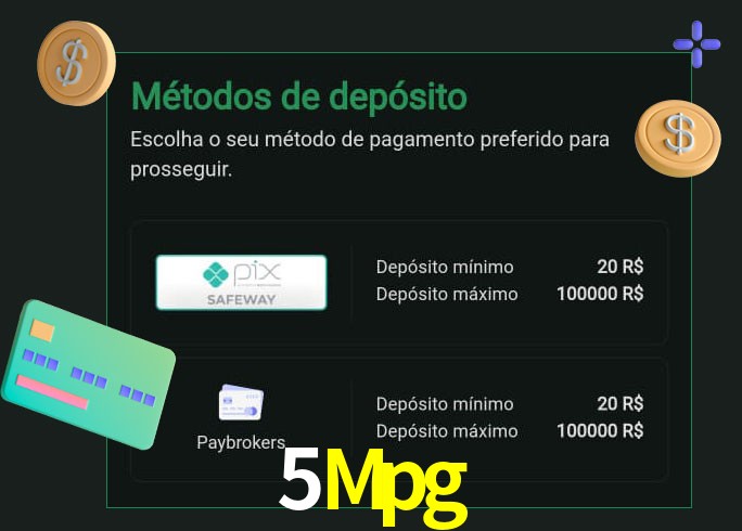 O cassino 5Mpg oferece uma grande variedade de métodos de pagamento